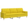 Sofá de 3 plazas con cojines tela amarillo claro 210 cm de , Sofás - Ref: Foro24-3278206, Precio: 297,68 €, Descuento: %