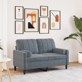 2-seater sofa with dark gray velvet cushions, 120 cm by , Sofas - Ref: Foro24-3278210, Price: 266,24 €, Discount: %