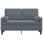 Zweiplätziges Sofa mit dunkelgrauen Samtkissen, 120 cm. von , Sofas - Ref: Foro24-3278210, Preis: 266,24 €, Rabatt: %