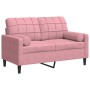 Zweiplätziges Sofa mit rosa Samtkissen, 120 cm. von , Sofas - Ref: Foro24-3278212, Preis: 221,99 €, Rabatt: %