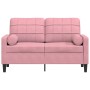 Sofá de 2 plazas con cojines terciopelo rosa 120 cm de , Sofás - Ref: Foro24-3278212, Precio: 225,59 €, Descuento: %