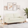 Zweiplätziges Sofa mit cremefarbenen Samtkissen, 140 cm. von , Sofas - Ref: Foro24-3278227, Preis: 235,03 €, Rabatt: %