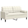 Zweiplätziges Sofa mit cremefarbenen Samtkissen, 140 cm. von , Sofas - Ref: Foro24-3278227, Preis: 235,03 €, Rabatt: %