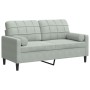 Zweiplätziges Sofa mit hellgrauen Samtkissen, 140 cm. von , Sofas - Ref: Foro24-3278219, Preis: 235,16 €, Rabatt: %