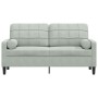 Zweiplätziges Sofa mit hellgrauen Samtkissen, 140 cm. von , Sofas - Ref: Foro24-3278219, Preis: 235,16 €, Rabatt: %