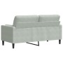 Zweiplätziges Sofa mit hellgrauen Samtkissen, 140 cm. von , Sofas - Ref: Foro24-3278219, Preis: 235,16 €, Rabatt: %