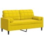 Sofá de 2 plazas con cojines terciopelo amarillo 140 cm de , Sofás - Ref: Foro24-3278225, Precio: 232,03 €, Descuento: %