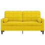 Sofá de 2 plazas con cojines terciopelo amarillo 140 cm de , Sofás - Ref: Foro24-3278225, Precio: 232,03 €, Descuento: %