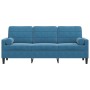 Sofá de 3 plazas con cojines terciopelo azul 180 cm de , Sofás - Ref: Foro24-3278238, Precio: 291,07 €, Descuento: %