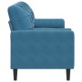 3-seater sofa with blue velvet cushions 180 cm by , Sofas - Ref: Foro24-3278238, Price: 291,07 €, Discount: %