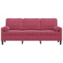 Sofá de 3 plazas con cojines terciopelo rojo tinto 180 cm de , Sofás - Ref: Foro24-3278233, Precio: 284,97 €, Descuento: %