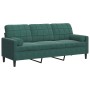 Dreisitzer-Sofa mit dunkelgrünen Samtkissen, 180 cm. von , Sofas - Ref: Foro24-3278231, Preis: 295,86 €, Rabatt: %