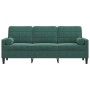 Sofá de 3 plazas con cojines terciopelo verde oscuro 180 cm de , Sofás - Ref: Foro24-3278231, Precio: 295,86 €, Descuento: %