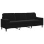 Sofá de 3 plazas con cojines terciopelo negro 210 cm de , Sofás - Ref: Foro24-3278244, Precio: 337,70 €, Descuento: %