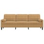 3-seater sofa with brown velvet cushions 210 cm by , Sofas - Ref: Foro24-3278246, Price: 271,39 €, Discount: %