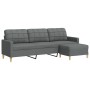 3-seater sofa with dark gray fabric ottoman, 210 cm by , Sofas - Ref: Foro24-3278250, Price: 361,69 €, Discount: %