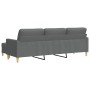 3-seater sofa with dark gray fabric ottoman, 210 cm by , Sofas - Ref: Foro24-3278250, Price: 361,69 €, Discount: %