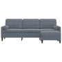 Sofá de 3 plazas con taburete de terciopelo gris oscuro 210 cm de , Sofás - Ref: Foro24-3278278, Precio: 378,99 €, Descuento: %