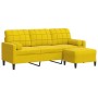 Sofá de 3 plazas con taburete terciopelo amarillo 180 cm de , Sofás - Ref: Foro24-3278273, Precio: 325,16 €, Descuento: %