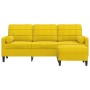 Sofá de 3 plazas con taburete terciopelo amarillo 180 cm de , Sofás - Ref: Foro24-3278273, Precio: 325,16 €, Descuento: %