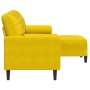 Sofá de 3 plazas con taburete terciopelo amarillo 180 cm de , Sofás - Ref: Foro24-3278273, Precio: 325,16 €, Descuento: %