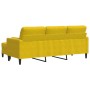 Sofá de 3 plazas con taburete terciopelo amarillo 180 cm de , Sofás - Ref: Foro24-3278273, Precio: 325,16 €, Descuento: %