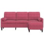 Dreisitzer-Sofa mit rotem Samt-Hocker, 180 cm. von , Sofas - Ref: Foro24-3278271, Preis: 325,16 €, Rabatt: %