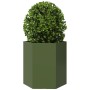 Hexagonal planters 2 units olive green steel 46x40x45 cm by , Pots and planters - Ref: Foro24-851115, Price: 90,74 €, Discoun...