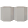 Hexagonal planter 2 units stainless steel 46x40x45 cm by , Pots and planters - Ref: Foro24-851117, Price: 106,86 €, Discount: %