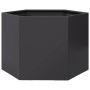 Black steel hexagonal planter 69x60x45 cm by , Pots and planters - Ref: Foro24-851122, Price: 57,44 €, Discount: %