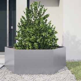 Hexagonal galvanized steel planter 138x120x45 cm by , Pots and planters - Ref: Foro24-851141, Price: 86,12 €, Discount: %