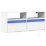 Wall-mounted TV stand with LED lights white 100x31x45 cm by , TV Furniture - Ref: Foro24-852334, Price: 83,78 €, Discount: %