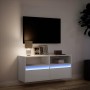 Wall-mounted TV stand with LED lights white 100x31x45 cm by , TV Furniture - Ref: Foro24-852334, Price: 83,78 €, Discount: %