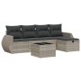 Garden sofa set 6 pieces and gray synthetic rattan cushions by , Garden sets - Ref: Foro24-3264098, Price: 426,99 €, Discount: %