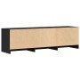 TV stand with LED lights, engineered wood, black, 140x34x40 cm by , TV Furniture - Ref: Foro24-852244, Price: 100,41 €, Disco...