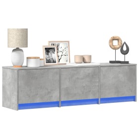 LED TV stand in gray concrete engineered wood 140x34x40 cm by , TV Furniture - Ref: Foro24-852246, Price: 97,28 €, Discount: %