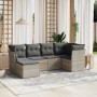 Garden sofa set 6 pieces and gray synthetic rattan cushions by , Garden sets - Ref: Foro24-3263178, Price: 446,68 €, Discount: %