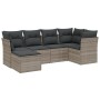 Garden sofa set 6 pieces and gray synthetic rattan cushions by , Garden sets - Ref: Foro24-3263178, Price: 446,68 €, Discount: %