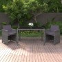 Garten-Essgruppe, 3-teilig, mit grauen Polstern aus synthetischem Rattan von , Gartensets - Ref: Foro24-3095490, Preis: 278,3...