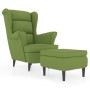 Light green velvet wingback chair and footstool by , Armchairs - Ref: Foro24-3115934, Price: 275,32 €, Discount: %