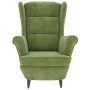 Light green velvet wingback chair and footstool by , Armchairs - Ref: Foro24-3115934, Price: 275,32 €, Discount: %