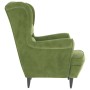 Light green velvet wingback chair and footstool by , Armchairs - Ref: Foro24-3115934, Price: 275,32 €, Discount: %