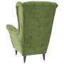 Light green velvet wingback chair and footstool by , Armchairs - Ref: Foro24-3115934, Price: 275,32 €, Discount: %