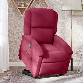 Sillón reclinable elevable terciopelo rojo tinto de , Sillones - Ref: Foro24-3204305, Precio: 266,13 €, Descuento: %