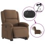 Electric reclining and lift fabric armchair in brown. by , Armchairs - Ref: Foro24-3204192, Price: 308,30 €, Discount: %