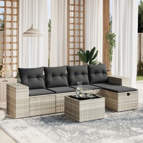 Set de sofás de jardín 6 pzas y cojines ratán sintético gris de , Conjuntos de jardín - Ref: Foro24-3264408, Precio: 427,99 €...