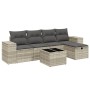 Garden sofa set 6 pieces and gray synthetic rattan cushions by , Garden sets - Ref: Foro24-3264408, Price: 427,21 €, Discount: %