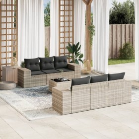 Garden sofa set 7 pieces with light gray PE rattan cushions by , Modular outdoor sofas - Ref: Foro24-3222311, Price: 552,92 €...