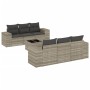 Set de sofás de jardín 7 pzas con cojines ratán PE gris claro de , Sofás modulares de exterior - Ref: Foro24-3222311, Precio:...