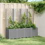 Planter with light gray PP trellis 160x40x140 cm by , Pots and planters - Ref: Foro24-367872, Price: 179,33 €, Discount: %